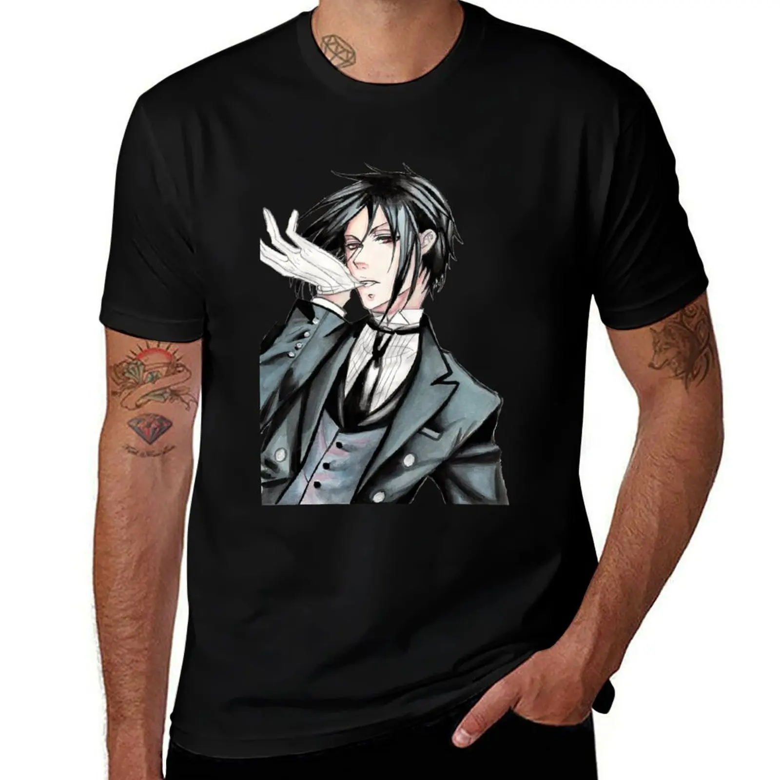 Sebastian (Black Butler) T-Shirt Big Size Short Sleeve Tee for Men