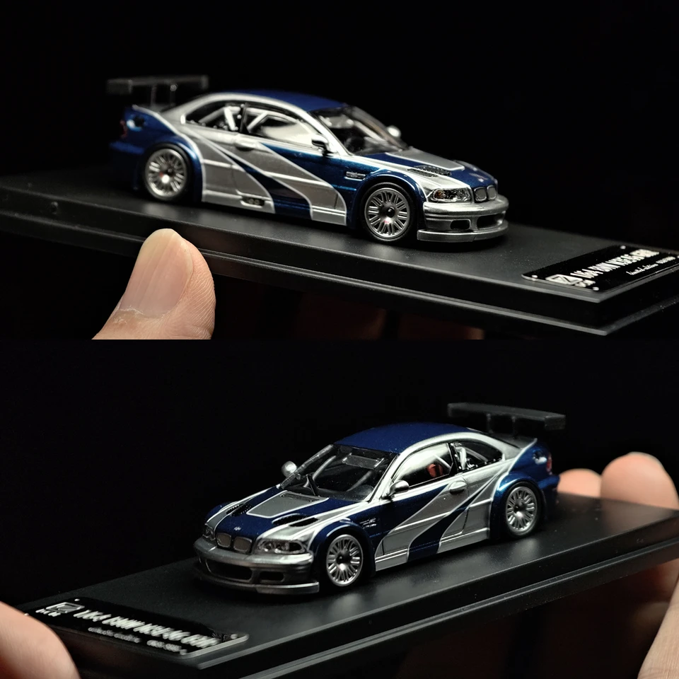 1/64 BMW M3 E46 GTR Toy Car Model Diecast Miniature Need For Speed