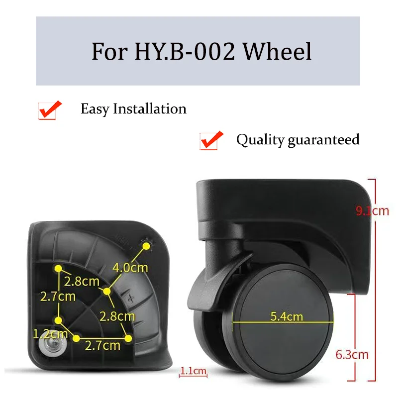 

Suitable For HY.B-002 Nylon Luggage Wheel Trolley Case Wheel Pulley Sliding Casters Universal Wheel Repair Slient Wear-resistant