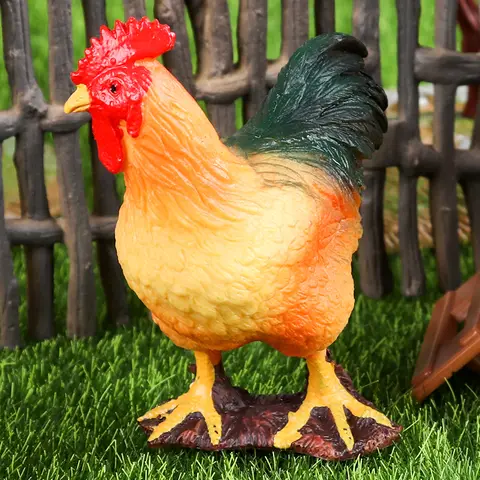 Oenux Farm Modell Simulering Gås Anka Gris Höna Ko Häst Får Actionfigurer Fjäderfä Djur Figur Miniatyr Söt Barnleksak 8 best sales leksaker med bondgårdsdjur - №2