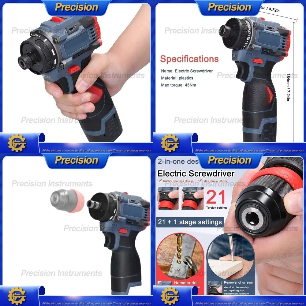 

2026 Cordless Brushless Lithium Battery Mini Hammer Drill Dual Mode Multi Function Impact Driver for Home Renovation Drilling
