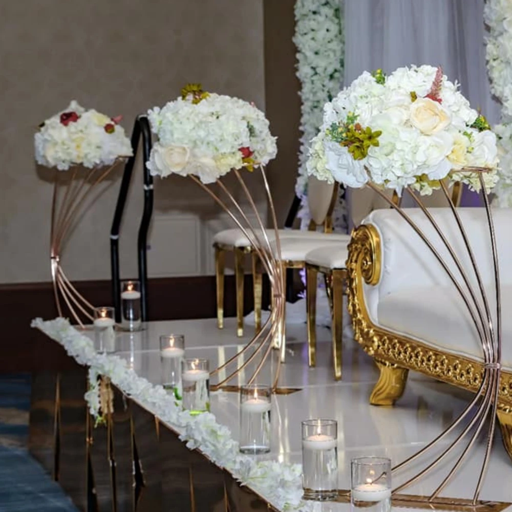 

5 шт./10 шт. свадебное украшение для прохода, цветочная арка, фон, подставка, Золотая люстра, центральные детали стола для свадебных принадлежностей