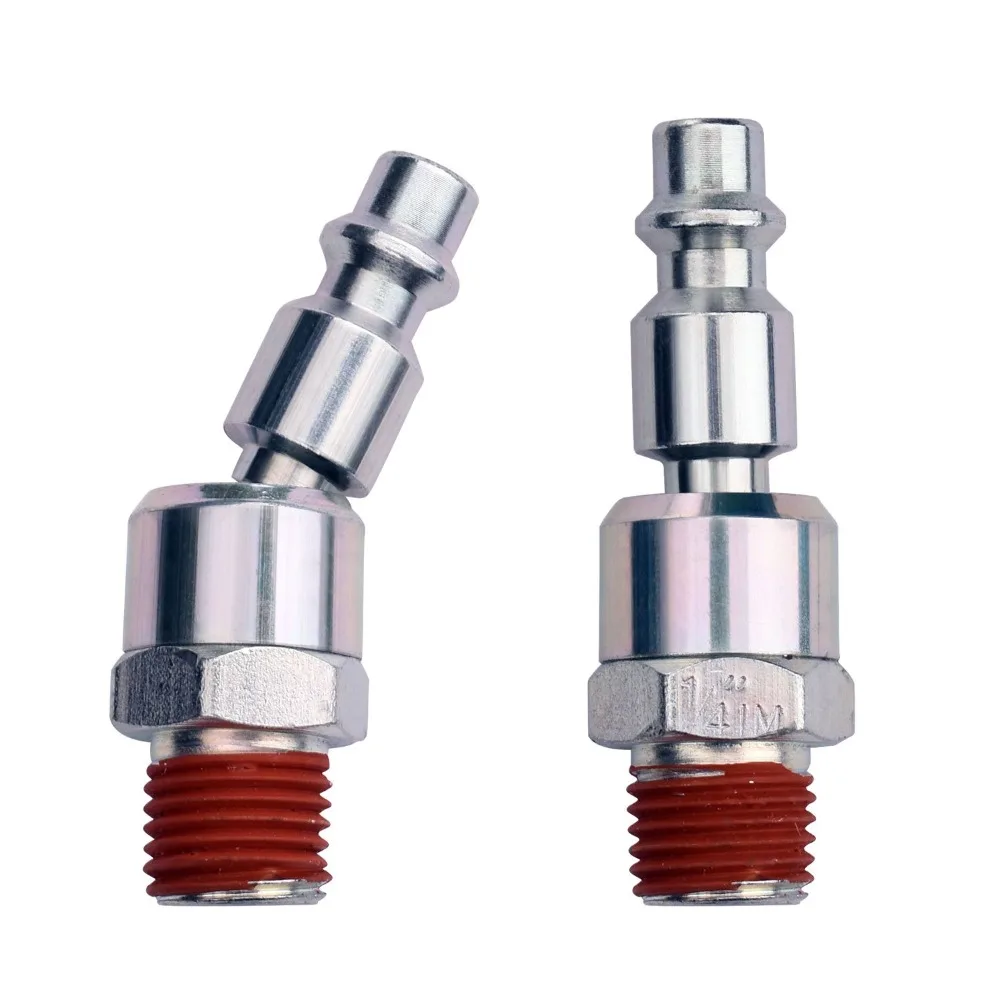 2PCS 1/4in NPT Swivel Coupler and Plug Industrial Male Thread Swivel Air Plug Flexible Hardened steel Air Hose Fittings