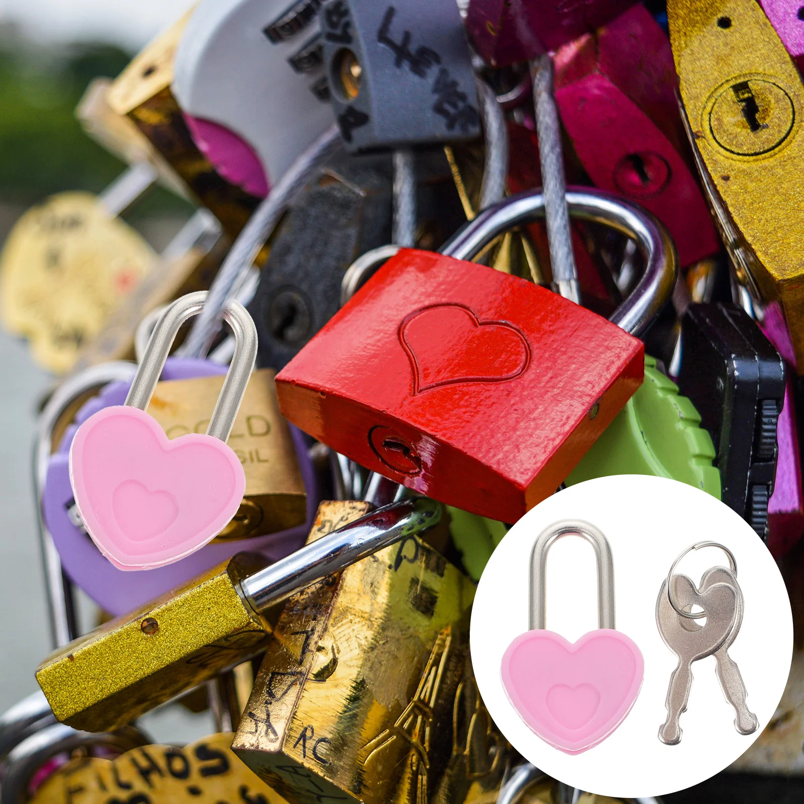24 Pcs Diary Lock Heart Shape Pin Locks Lash Small Vintage Keys Travel Security Padlock Multi-functional Suitcase Locker