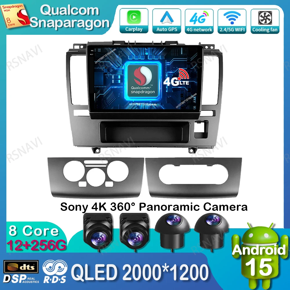 

Android 15 Car Radio For Nissan Tiida 2004-2013 Navigation BT GPS Wireless Carplay Auto Qualcomm 5G WIFI DVD DSP Head Unit QLED