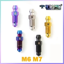 Gr5 Titanium Bolt M6X1.0P M7X1.0P Banjo Bolt Rear Caliper Bleeder Bolt Total Length 27.5mm for Brembo Car/ Frando Abalone