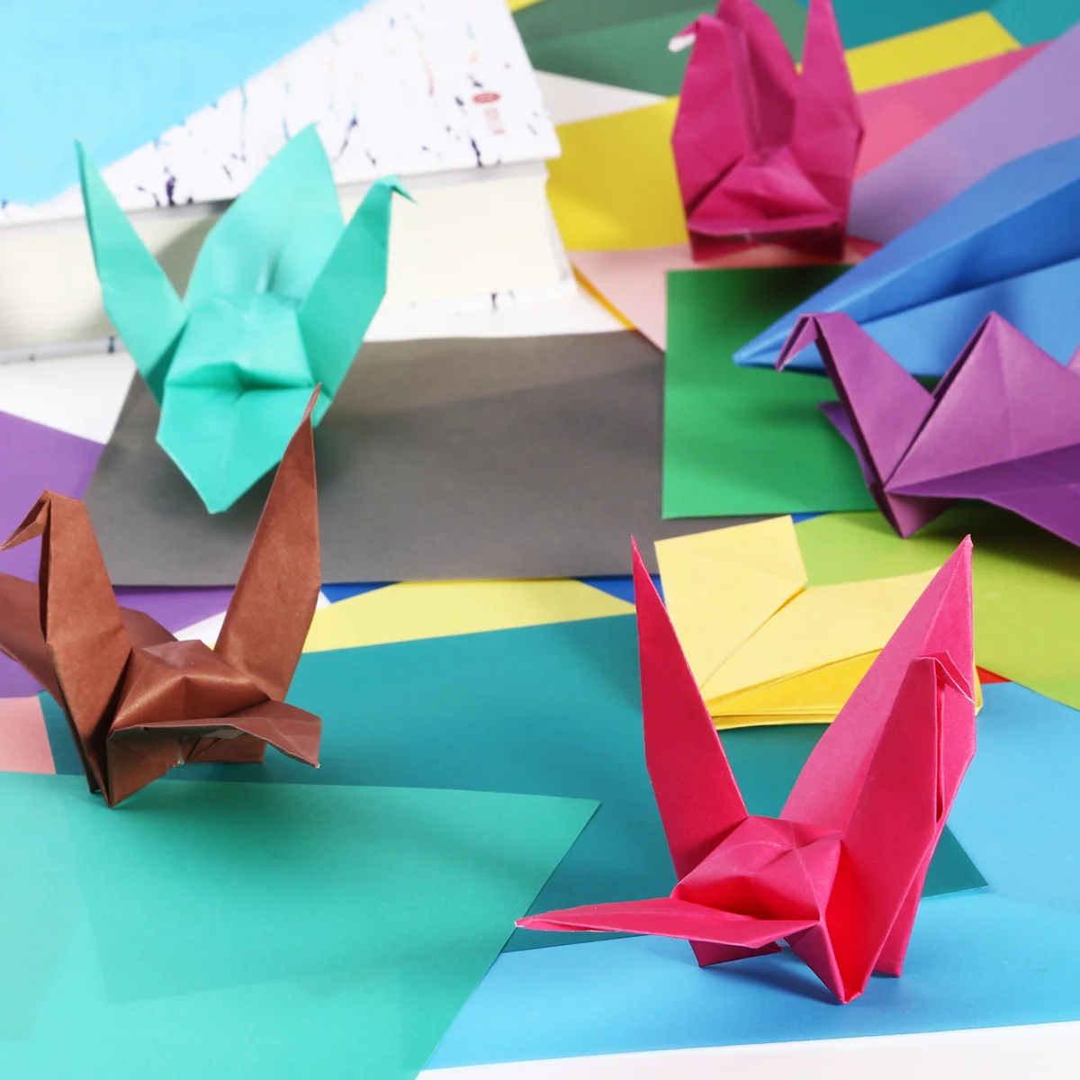 50 arkuszy Jednostronny kwadratowy arkusz papieru origami w żywych kolorach do projektów rzemieślniczych i 10 cm