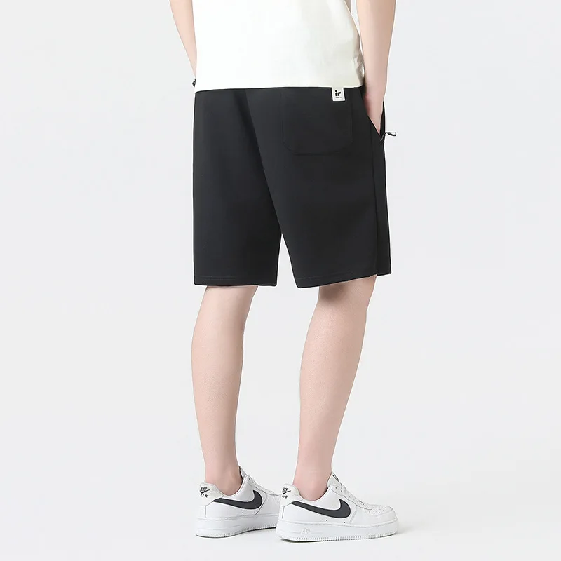 Summer Plus Men's Beach Shorts Casual Shorts High Waisted Cotton Men Sports Shorts Loose Solid Knee-length Pants