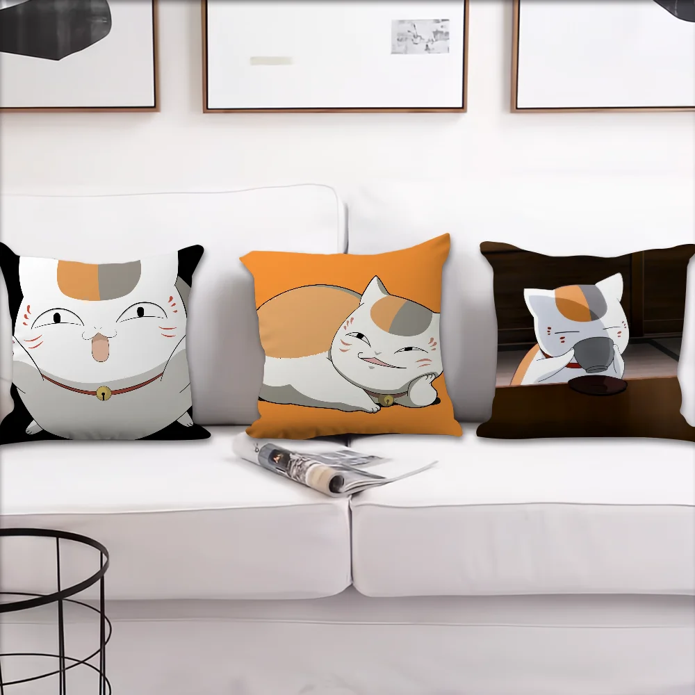 Cartoon N-Nyanko S-Sensei Natsume's Book of Friends  cushion cover Accessories Square Cushion Room Bedroom Headboard Sofa Living