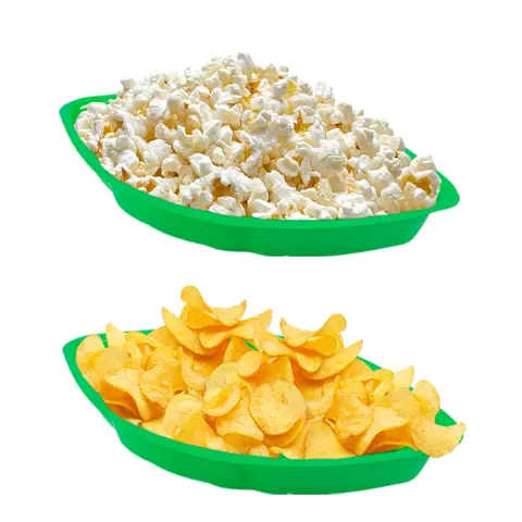 6 st palmbladsformade återanvändbara matbricka kakor chips godispaket tallrik för djungelfestdekor hawaiiansk sommarfestdekor 10 best sales godisbordsdekorationer - №7