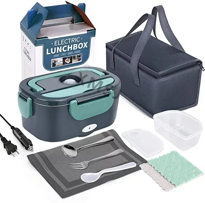 

New portable household car 110 / 220V 12V rechargeable automatic heated electric lunch box bento food heater container box
