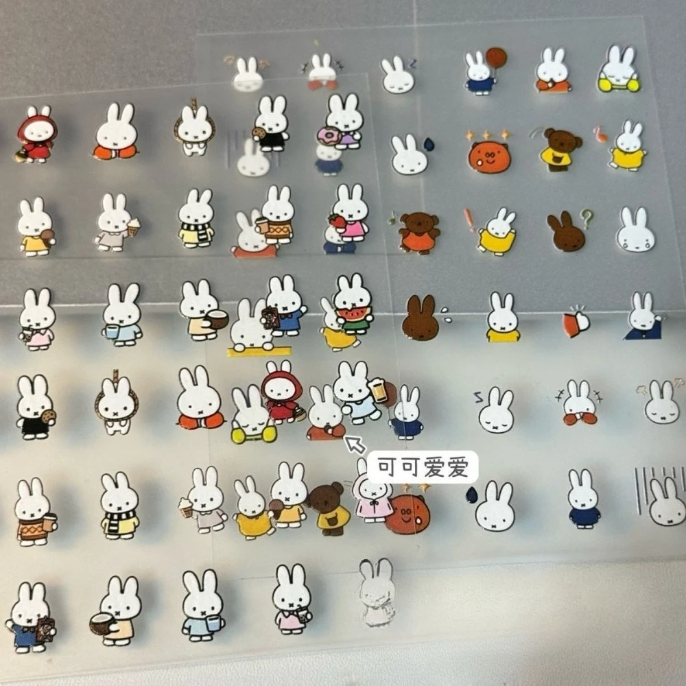 

Милые 3D-наклейки Kawaii Miffy с тиснением, водонепроницаемые, для ногтей, бутылок, таблеток, декоративные наклейки для рукоделия, подарок-игрушка для девочек