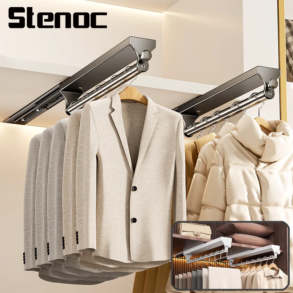 

Бытовой серый/белый выдвижной стержень для шкафа, регулируемый шкаф, вешалка для одежды, верхнее крепление, вешалка для гардероба, органайзер для одежды