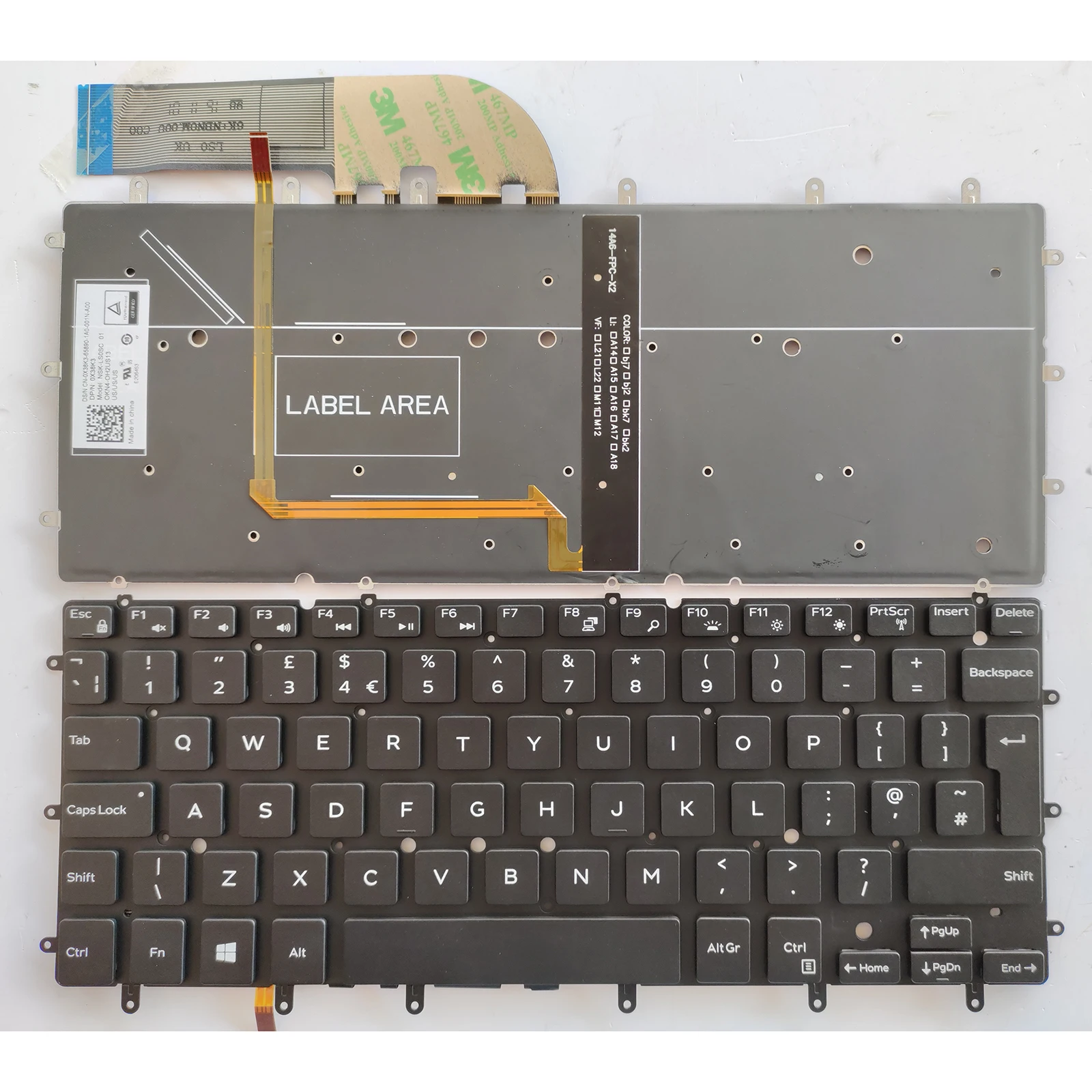UK laptop keyboard for Dell XPS 13 9343 9350 9360 15BR N7547 N7548 P54G P41F