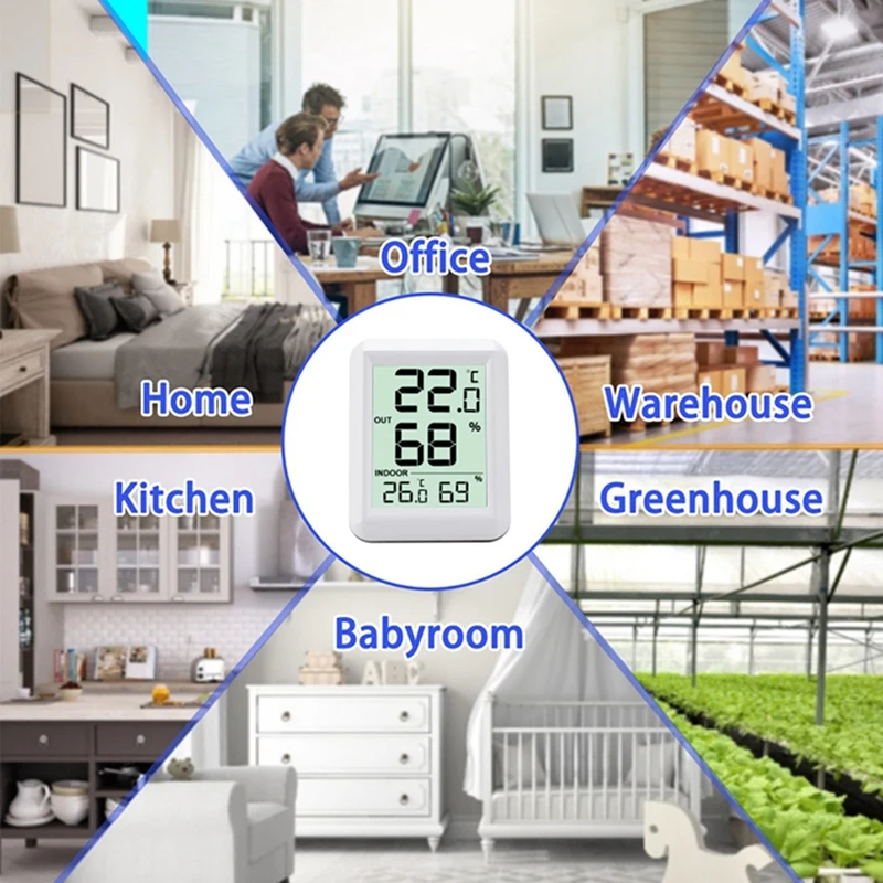 Higrometr pokój dziecięcy bezprzewodowy termometr wskaźnik temperatury i wilgotności czujnik zewnętrznej stacji pogodowej