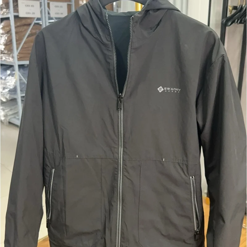 

Двусторонняя одежда, повседневная куртка с капюшоном, тепловая полиэфирная ткань с защитой от ветра, молодежная повседневная одежда, длинное пальто на молнии све