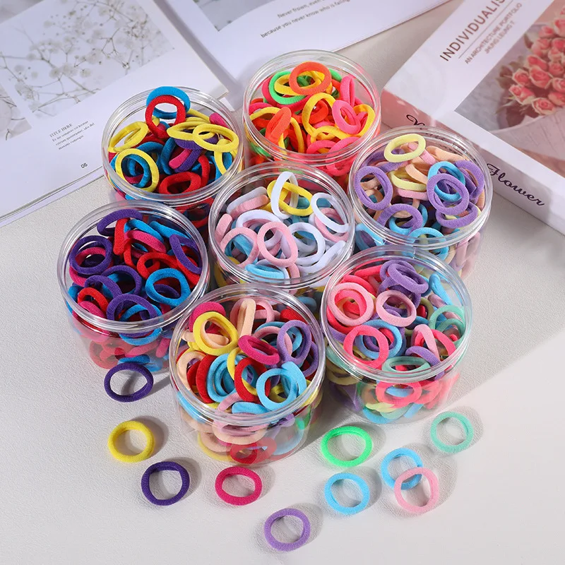 100PCS/Set Kids Elastic Hair Bands Girls Sweet Scrunchie Rubber Band for Children Hair Ties Clips Headband Baby Hair Accessories