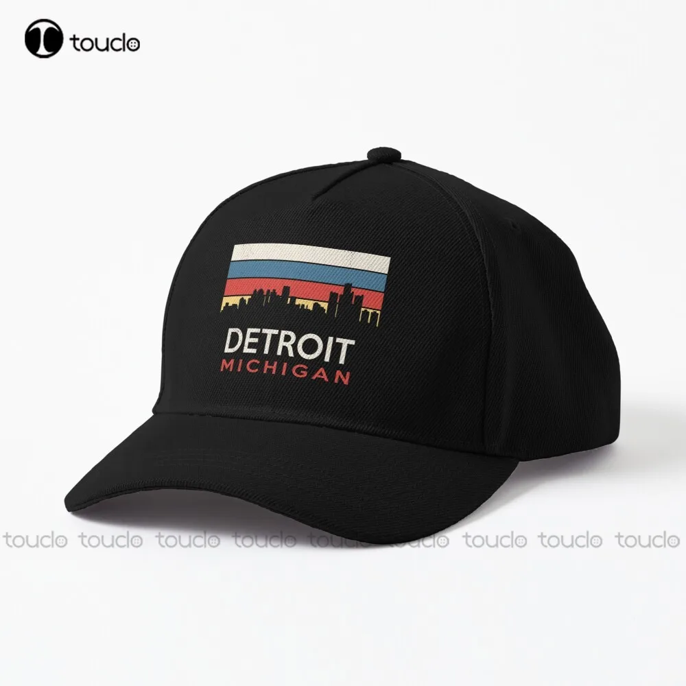 Detroit Mic Retro Vintage Souvenir Tourist Souvenir Baseball Cap trendy hats Cotton Outdoor Simple Vintag Visor Casual Caps