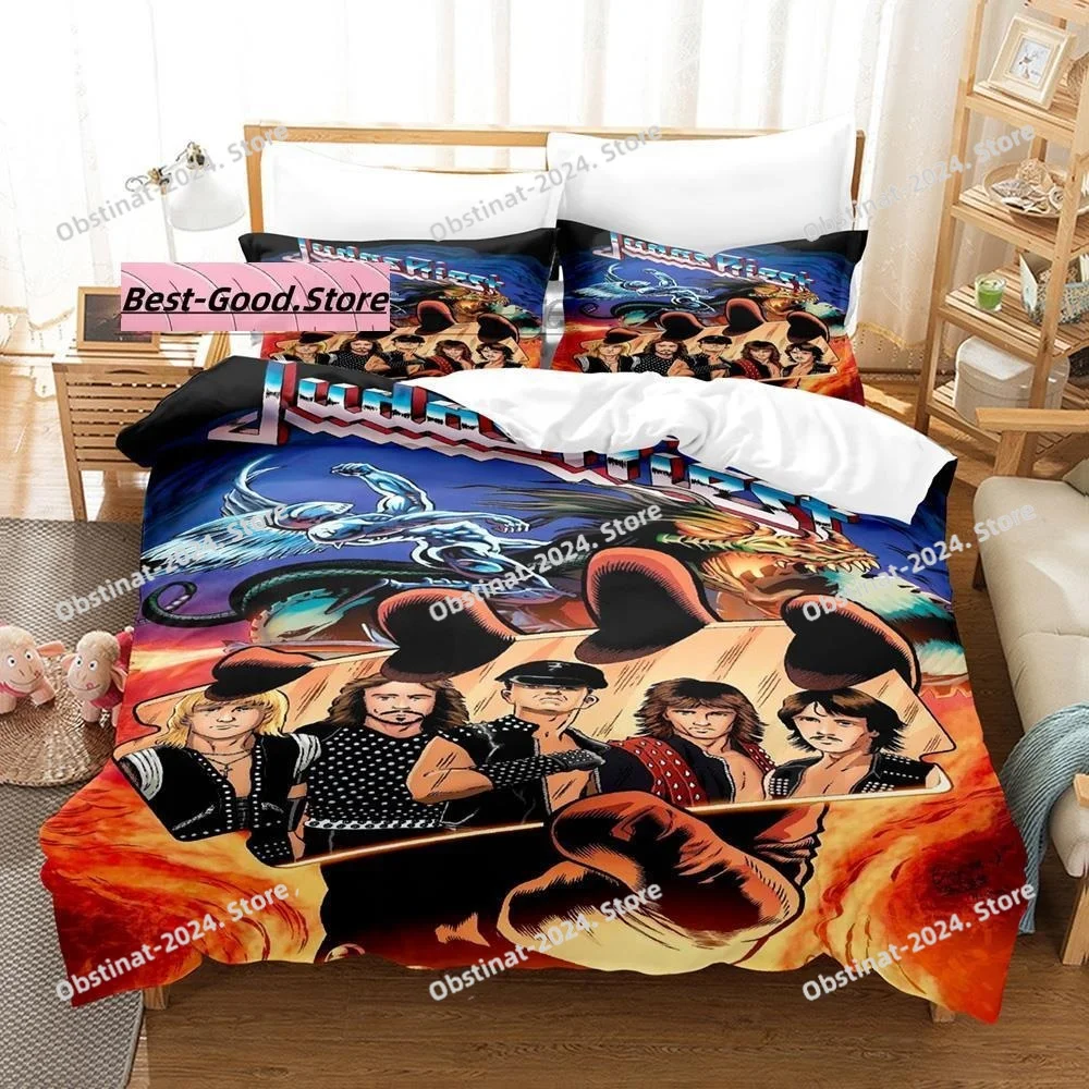 

Judas Priest Bedding Set Single Twin Full Queen King Size Bed Set Aldult Kid Bedroom Duvetcover Sets 3D Print bed sheet set