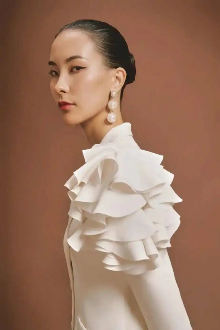 Elegant Suits 2 Pieces Customized Ruffles Women Skirts Long Sleeve Jacket Blazer Set Ladies Formal Wedding Guest Wear