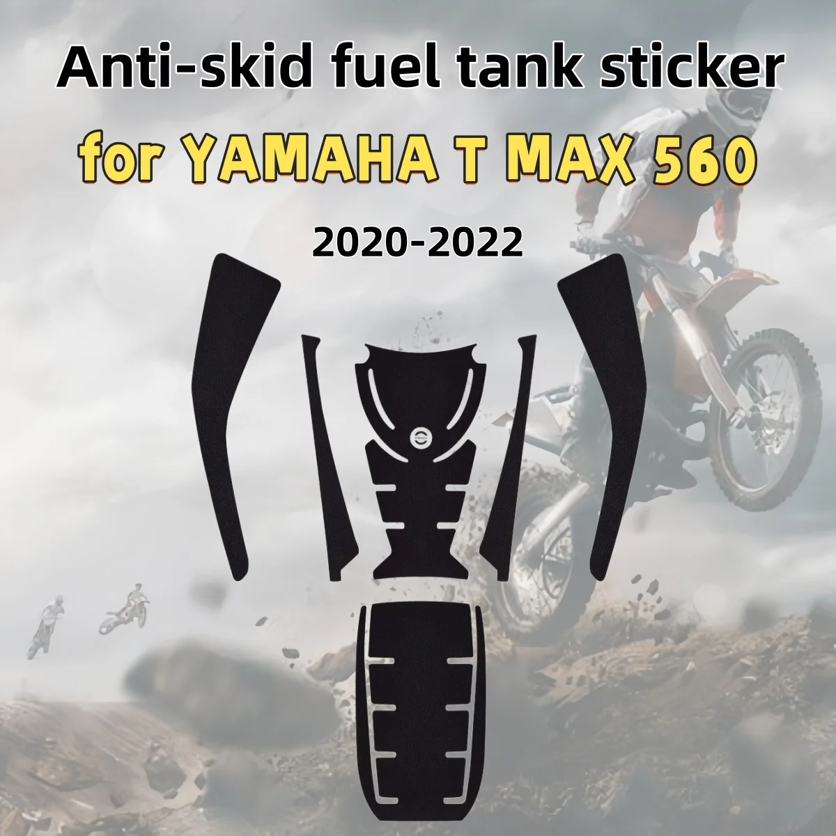 

for YAMAHA T MAX 560 2020-2022 fuel tank sticker, body sticker, anti-scratch modified fishbone sticker black