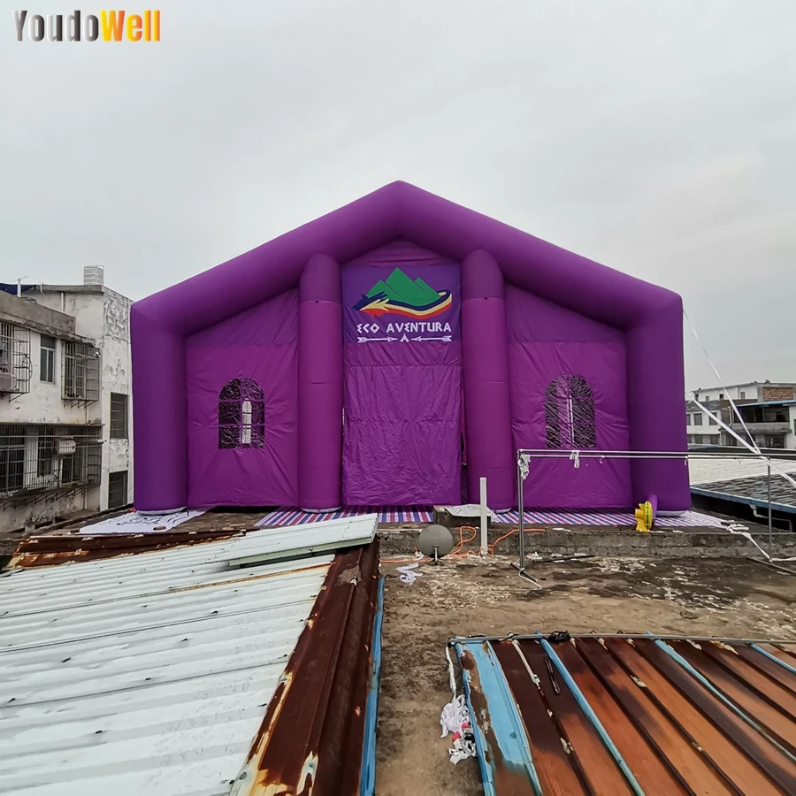 Customized Purple Wedding Tent noble elegant inflatable square tent for party/wedding/paintball games and different events