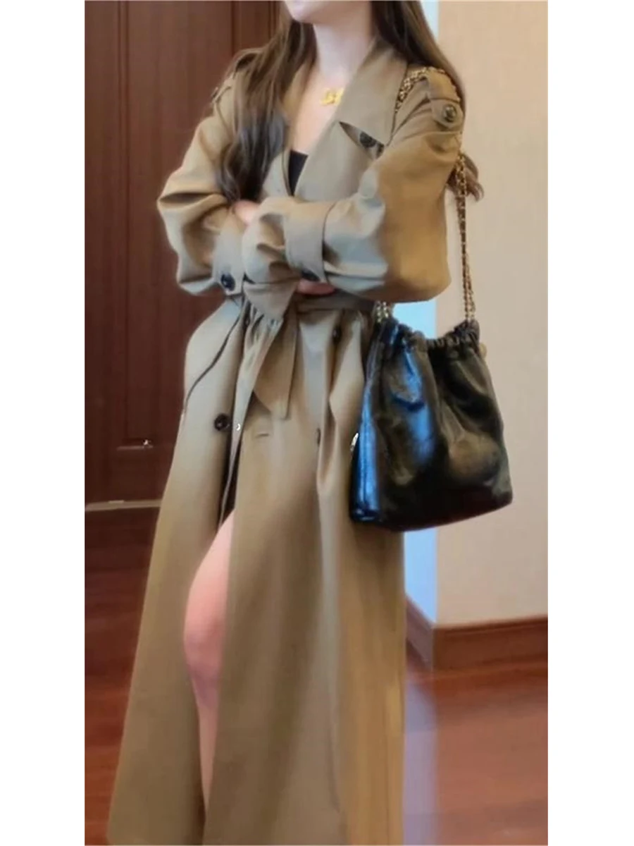 Trench con bottoni sul top Abbigliamento donna Arrivo Stili pressati di mezza età Ol Party Club Cappotto in tessuto Vendita calda