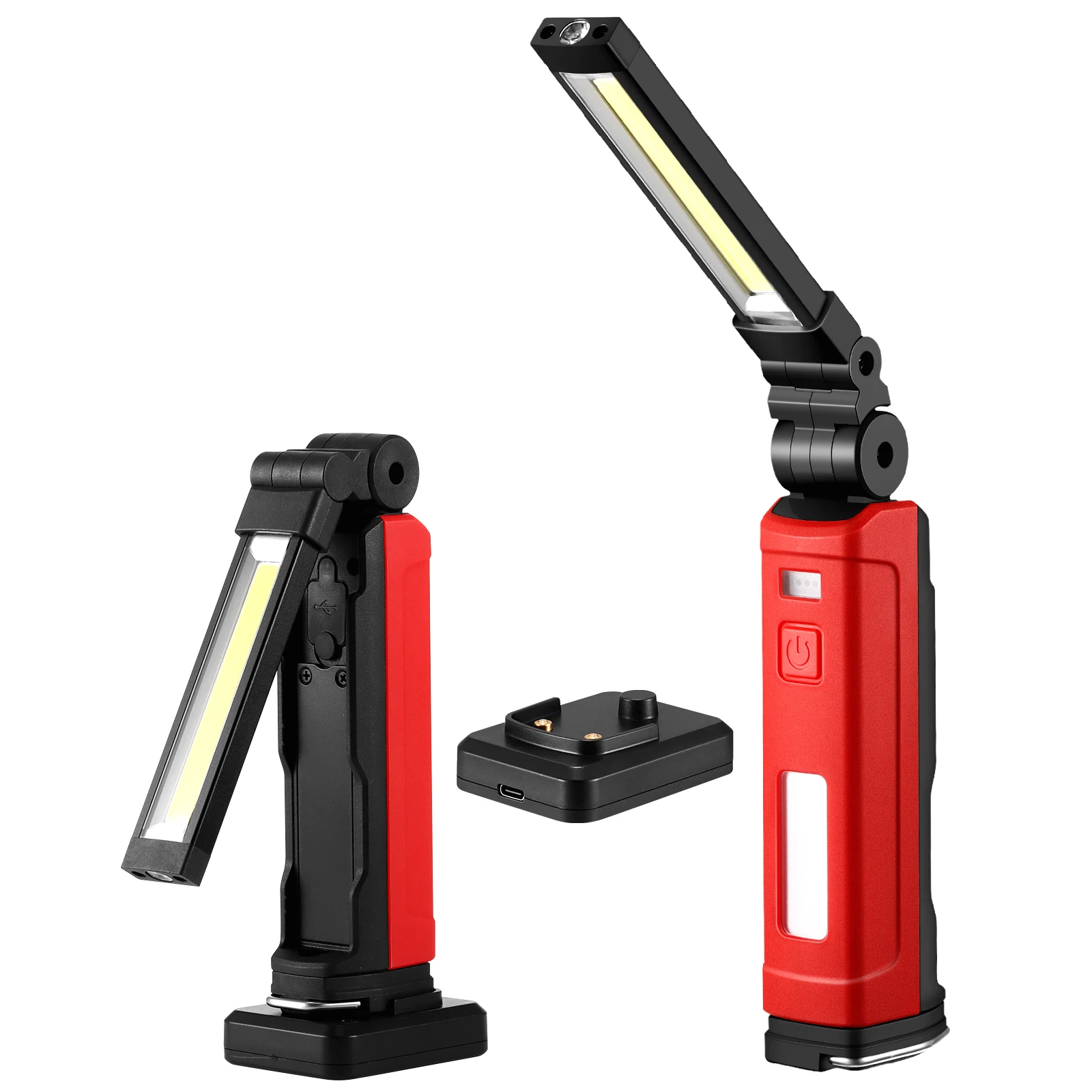 LED Emergency Floodlight COB Folding Work Lamp Strong Magnet Strong Light Emergency Flashlight Rechargeable Folding Work Light