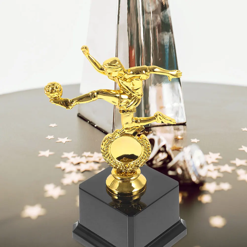 

2Pcs Gold Plastic Soccer Trophy Cups Small Football Awards Sports Competitions Achievement Prizes Plastic Mini Trophies