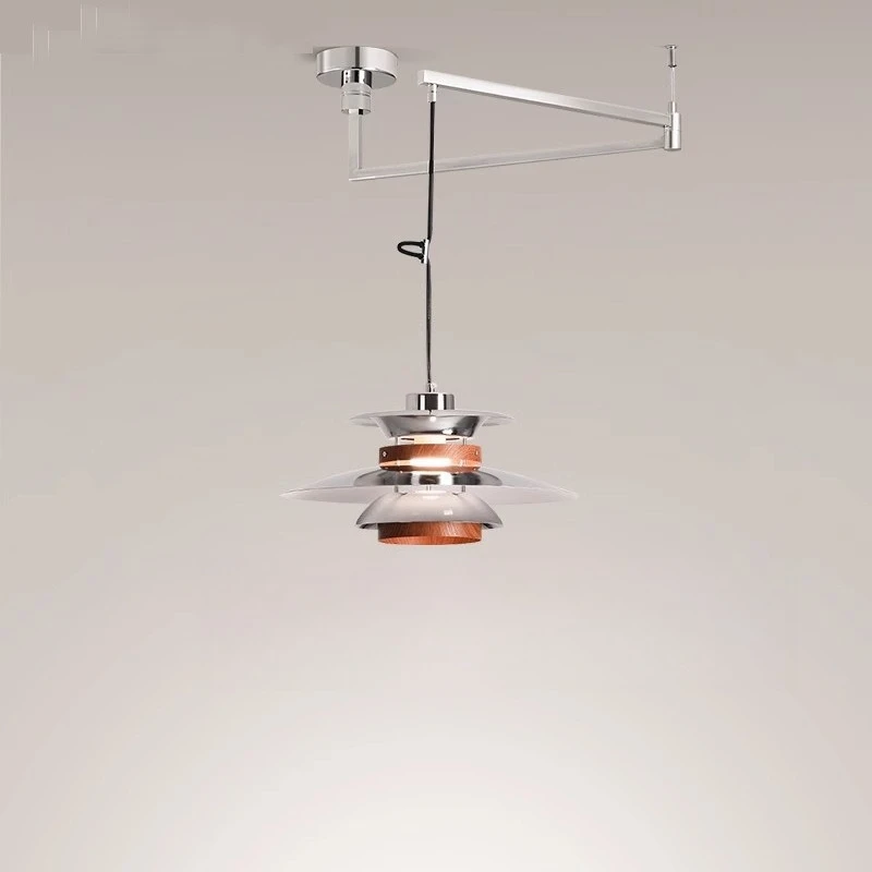 

Medieval Bauhaus rocker arm displaced restaurant chandelier creative designer light luxury flying saucer bar eye protection