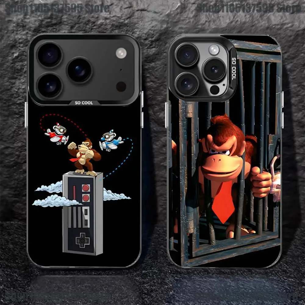

D-Donkey kong game Phone Case For iPhone 17,16,15,14,13,12,11,Pro,XS,Max,Plus,Mini,SE4,E Black Matte Shockproof Cover