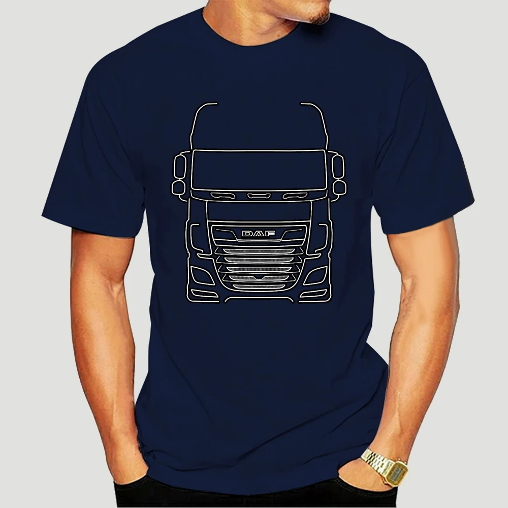 new model Men t-shirt DAF XF series truck outline grh (white) tshirt Women t shirt 7739X view 4