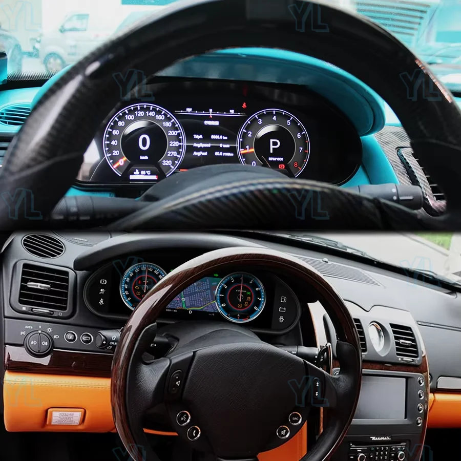 YL  For Maserati GT Gran Turismo 2007 -2017 Digital Dashboard Speedometer Virtual Cockpit Carplay LCD Instrument Panel Cluster