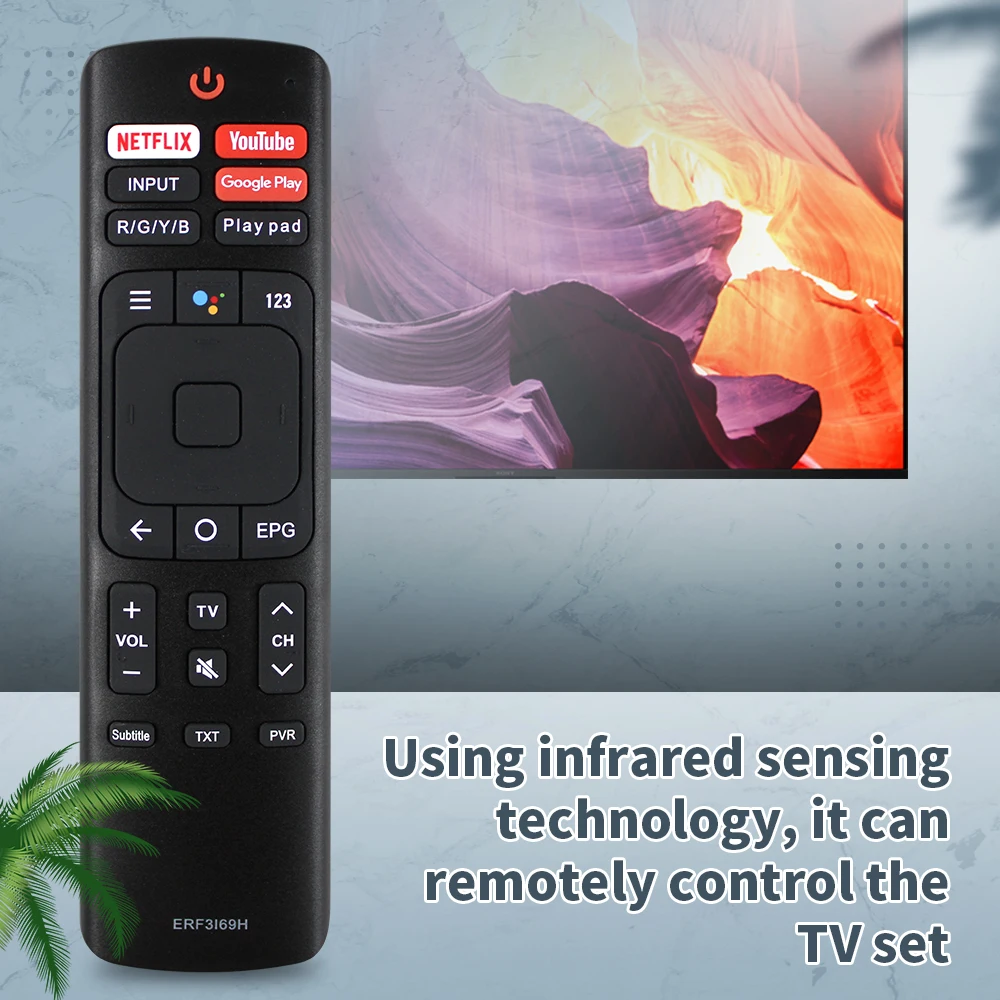 New Replacement ERF3I69H Remote Control Suitable For Hisense LCD 4K UHD TV with NETFLIX YouTube Button