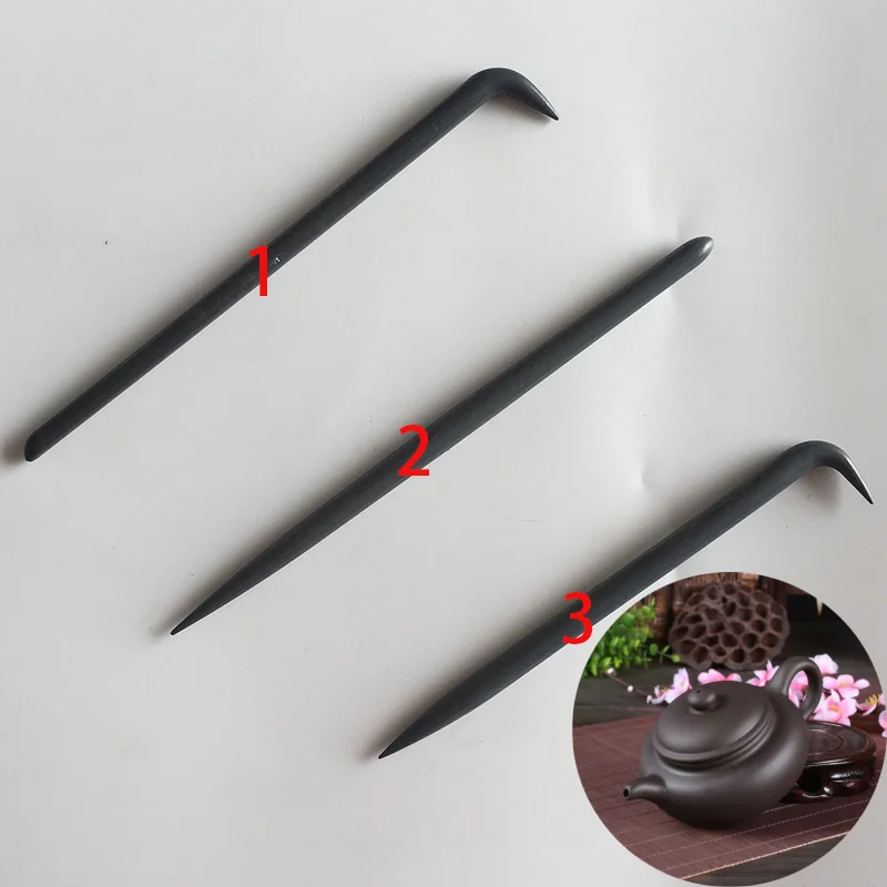 Pottery Purple Clay Teapot Making Tool Black Plastic Long single Fruit DIY Ceramic Teapot Spout Inner Wall Handle Smooth Tool