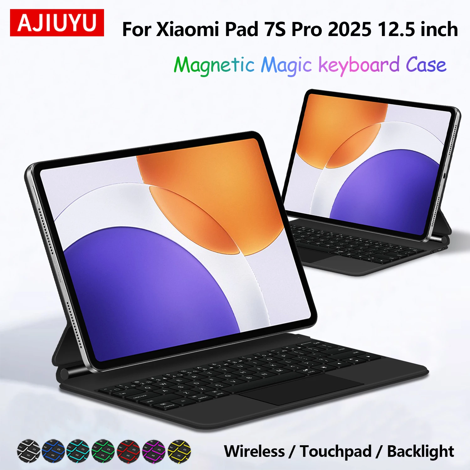 

Magnetic Floating Magic Keyboard For Xiaomi Pad 7S Pro 2025 12.5 Inch Smart Case Mi Pad 7S Pro 12.5" Multi-touch Backlit Cover