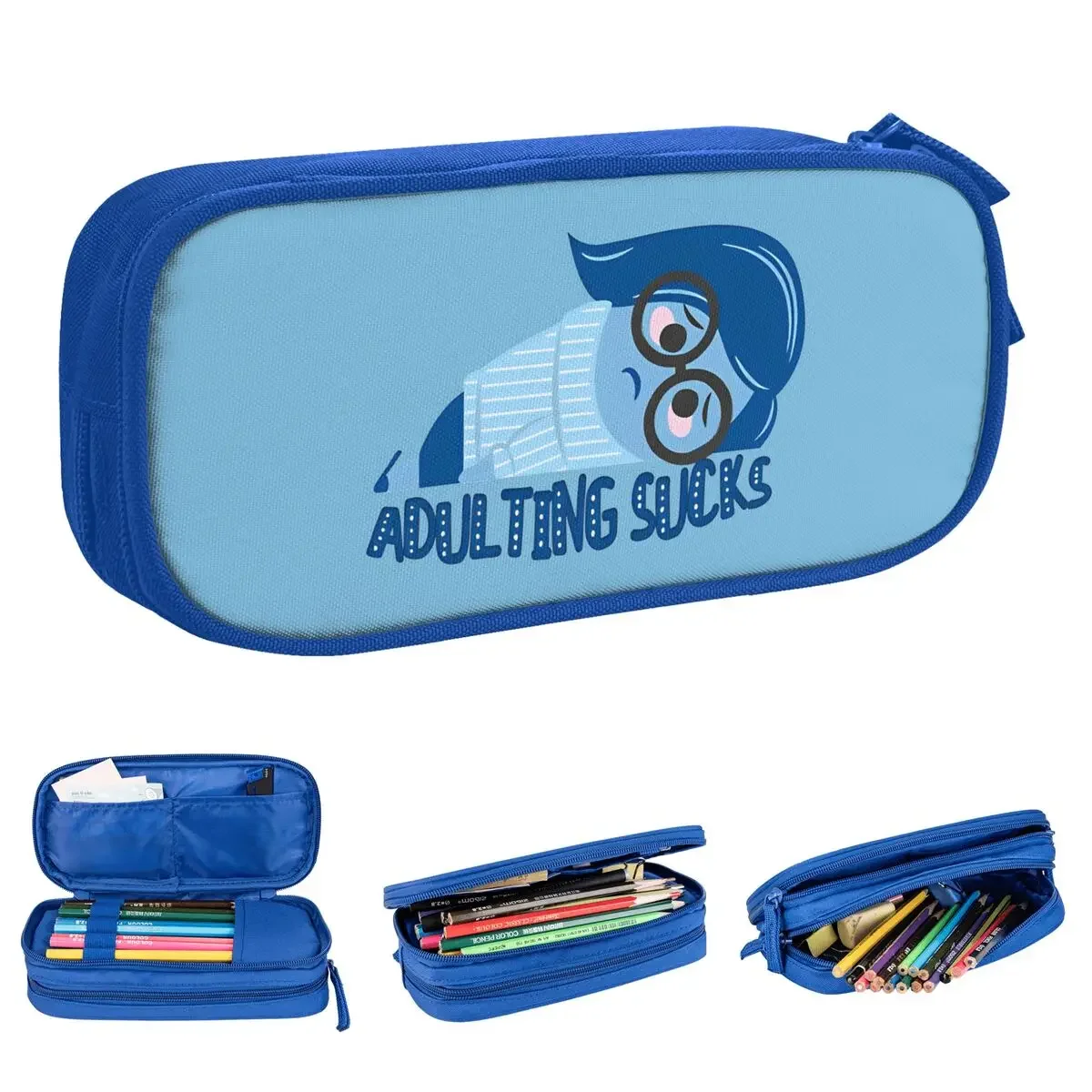 Insides-Outs Sadness Pencil Case Cartoon Pen Holder Bag Student Large Storage Students School Gifts Pencil Pouch