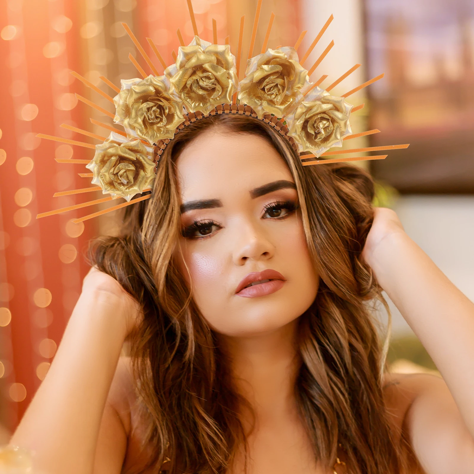 

Elegant Goddess Headband Flower Hair Accessories Decorative Headpiece for Party Wedding Cosplay Plastic Material for Women