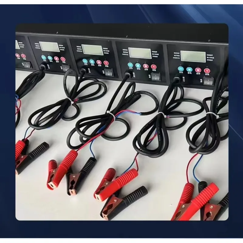Customized multi-channel 10-port 12V lead-acid battery charger Intelligent pulse repair charger Car large capacity 15A Worldwide