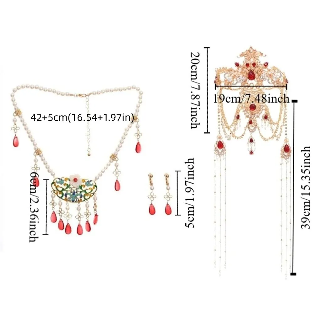 الهدايا حجر الراين قلادة طقم من الحلقان خمر البوهيمي نمط المرأة مجوهرات دعوى حساسة العرقية نمط اللؤلؤ والمجوهرات مجموعة الطرف #6