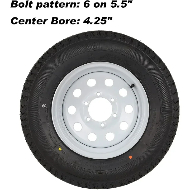 Great Discounts.2PK Durun ST225/75R15 Radial Trailer Tyre with 15" White Wheel - 6 on 5-1/2" - Load Range E US(Origin).new