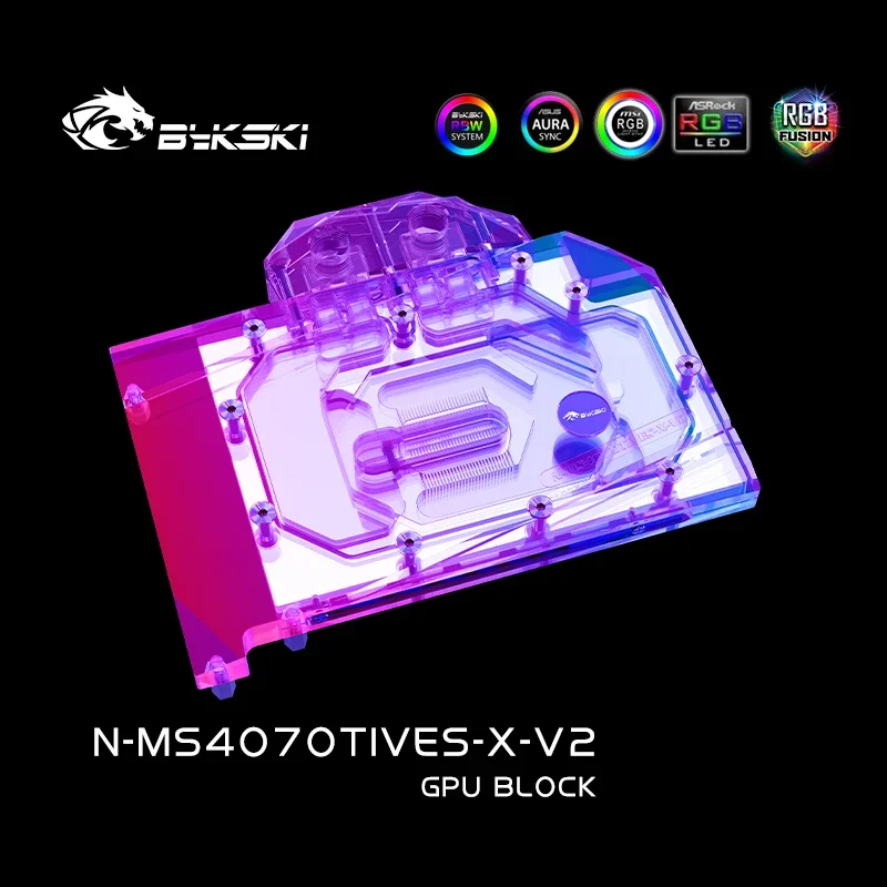 Imagem -04 - Bykski-sistema de Arrefecimento a Água Bloco Gpu para Msi Geforce Rtx 4070ti Ventus 3x 12g oc Placa de Vídeo Radiador de Cobre N-ms4070tives-x-v2