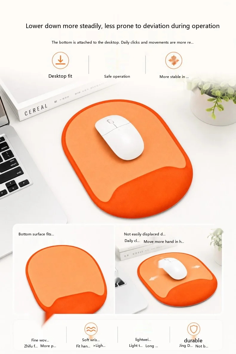 Silikon-Handgelenkauflage für Mauspad, 13 Farben, ergonomische rutschfeste Schreibtischunterlage, weiche Unterstützung für Büro und Gaming – Detail 4