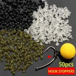 50pcs Carp Fishing Hook Line Stoppers Ronnie Rig Accessories Fishing Swivel Screw Stop Bead For Carp Coarse Terminal Tackle