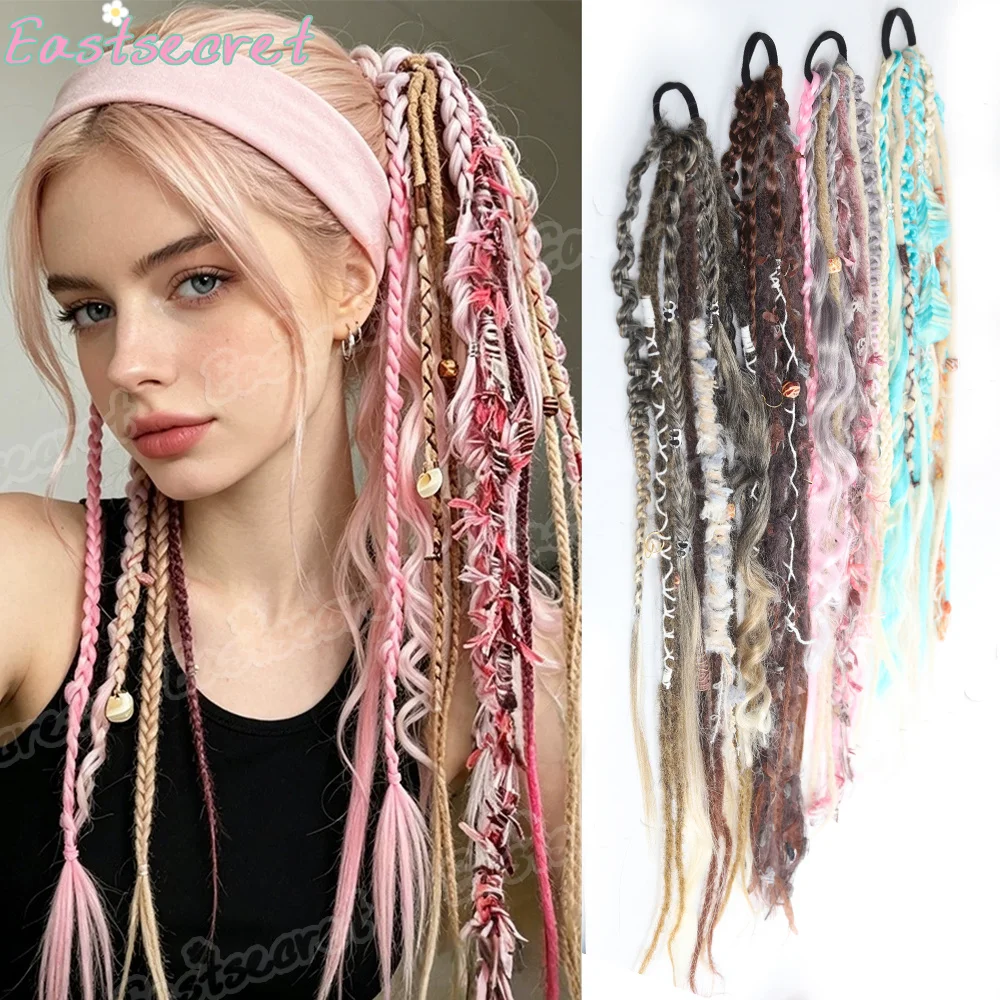 

Elastic Dread Ponytail Boho with Hair Tie Braided Ponytail Extension DIY Dread Ponytail Extensions Synthetic Wig