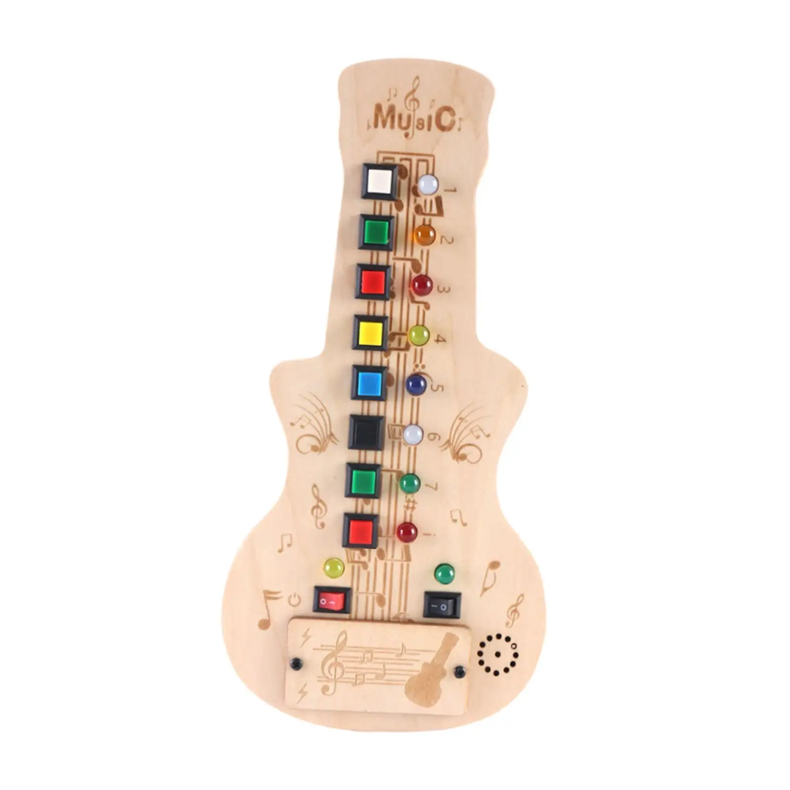 Wood Guitar Busy Board Toy Gift Montessori Toy for Girls Travel Age 3+