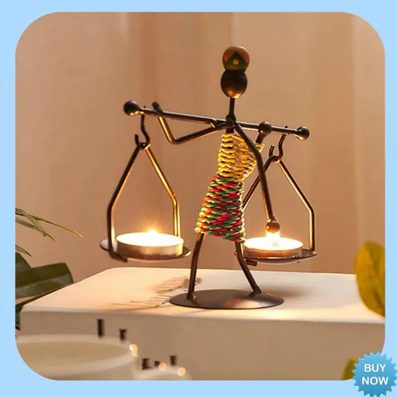 

A47Z Handmade Candle Holder Crafts Miniature Wrought Candle Holder Decoration Retro Candle Holder Durable Easy To Use A