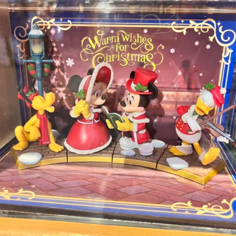 

New Sale Disney Christmas Limited Peripheral Toys Kawaii Mickey Minnie Figurines Collection Model Tabletop Decorations Gifts
