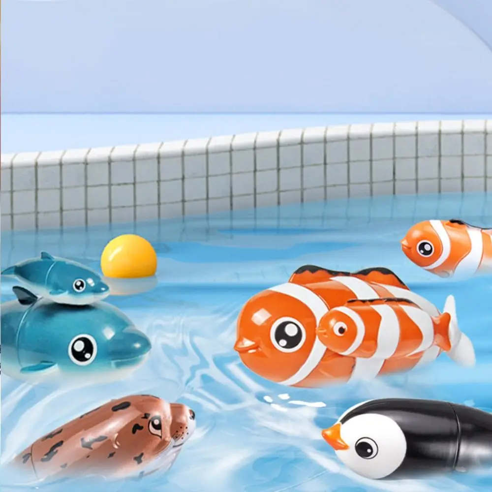 Plásticos natación payaso pez multiusos interactivo agua jugando delfines divertidos dibujos animados flotantes juguetes de baño
