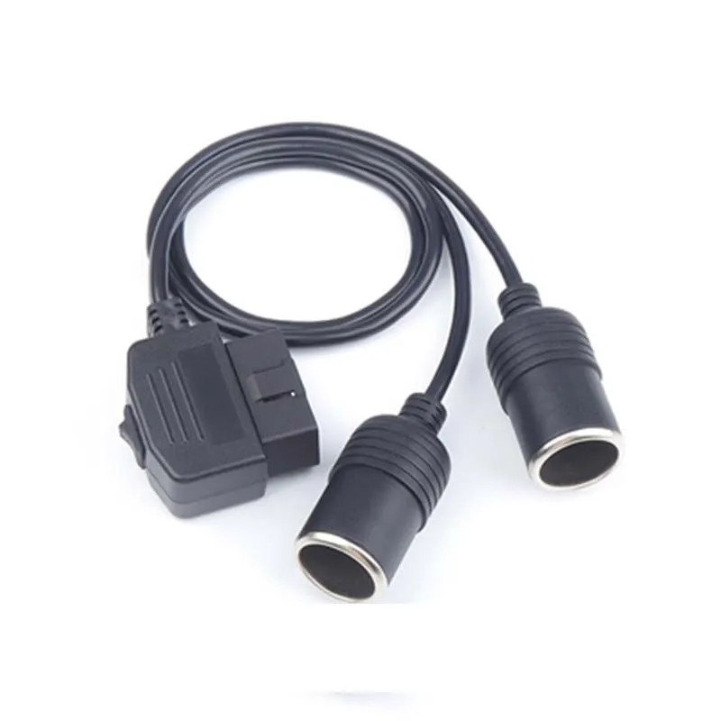 Optional Car Power Adapter Cigarette Lighter OBD2 Plug To USB Interface Cable 16Pin with Switch Obd Female Head Tram Charger